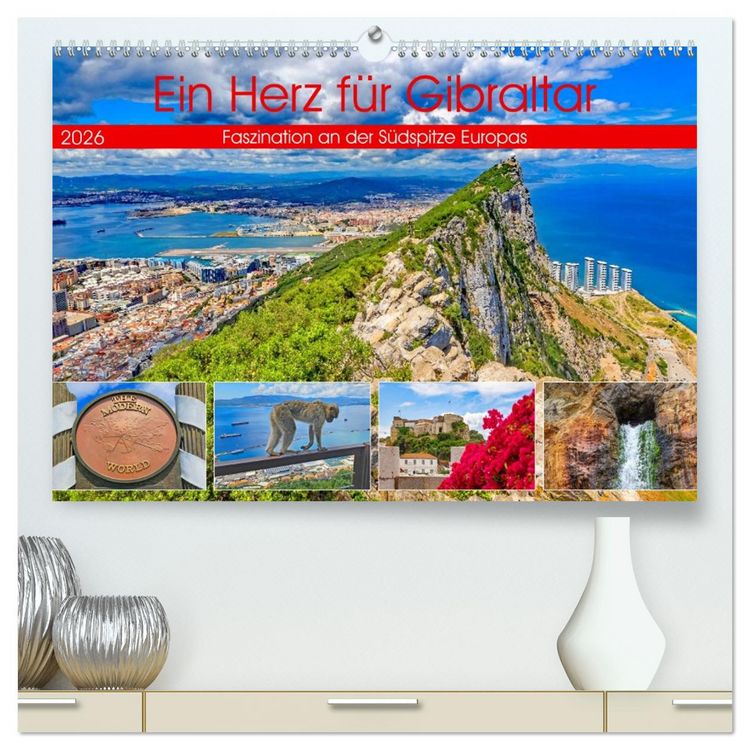 Produktbild: Ein Herz f&uuml;r Gibraltar (hochwertiger Premium Wandkalender 2026 DIN A2 quer), Kunstdruck in Hochglanz