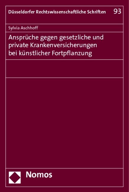 Produktbild: Anspr&uuml;che gegen gesetzliche und private Krankenversicherungen bei k&uuml;nstlicher Fortpflanzung