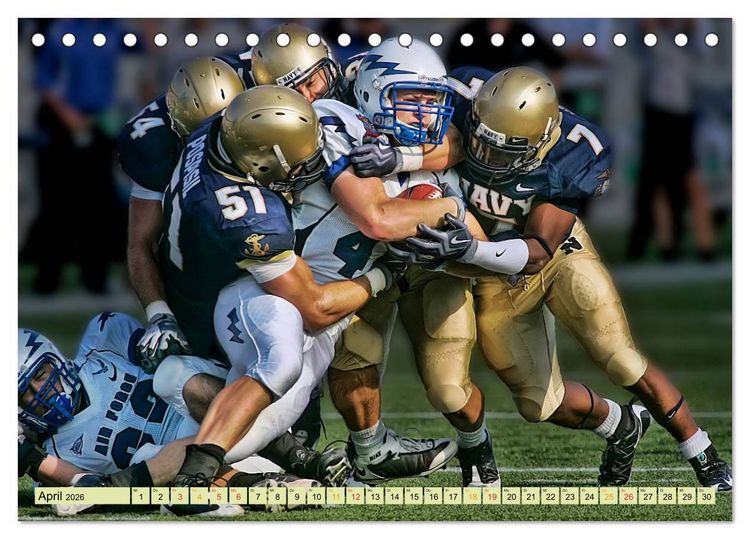 Produktbild: American Football - Taktik und Athletik (Tischkalender 2026 DIN A5 quer), CALVENDO Monatskalender