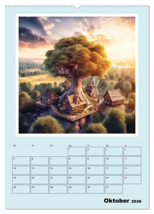 Produktbild: Traumwelt Baumhaus (Wandkalender 2026 DIN A2 hoch), CALVENDO Monatskalender
