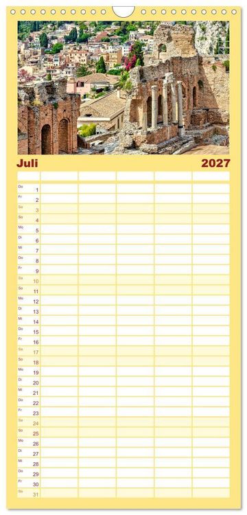 Produktbild: Familienplaner 2027 - Taormina - Juwel Siziliens mit antikem Charme mit 5 Spalten (Wandkalender, 21 x 45 cm) CALVENDO