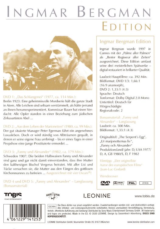 Produktbild: Ingmar Bergman Edition [5 DVDs]