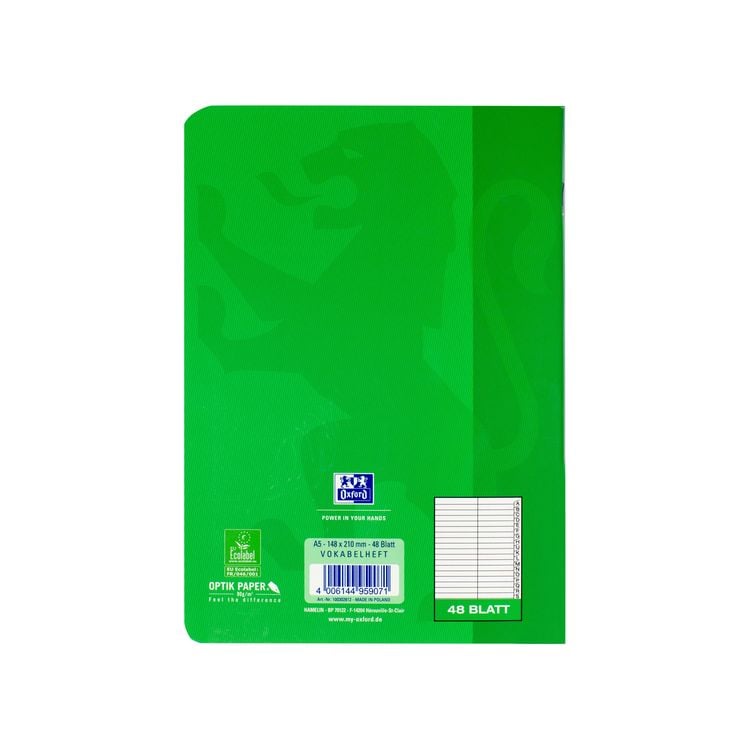 Produktbild: OXFORD Vokabelheft mit Register A5, 48 Blatt, mit Register A-Z, 90 g/m&sup2;