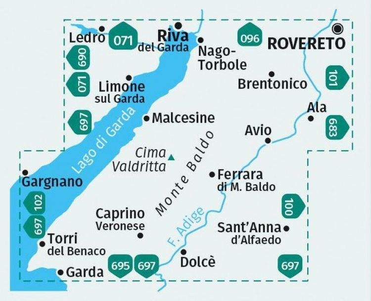 Produktbild: KOMPASS Wanderkarte 129 Monte Baldo, Malcesine, Nago-Torbole