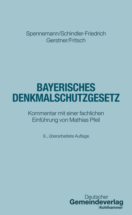 Produktbild: Bayerisches Denkmalschutzgesetz
