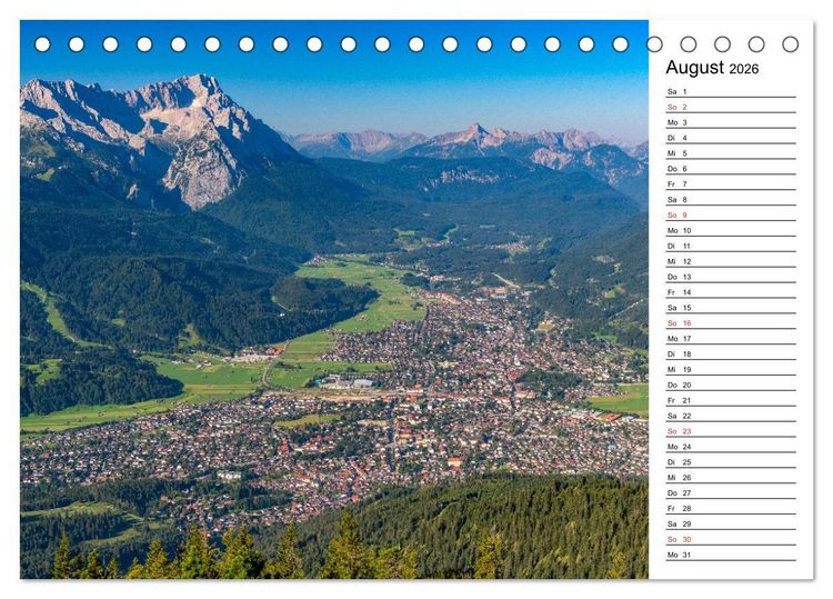 Produktbild: Garmisch-Partenkirchen - Bayerischer Charme im Werdenfelser Land (Tischkalender 2026 DIN A5 quer), CALVENDO Monatskalender