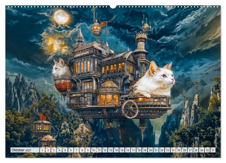 Produktbild: Steampunk Fabelwelten - Magische Kreaturen in Fantasiewelten (Wandkalender 2027 DIN A2 quer), CALVENDO Monatskalender