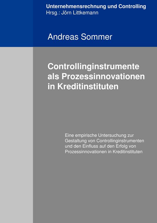 Produktbild: Controllingistrumente als Prozessinnovationen in Kreditinstituten