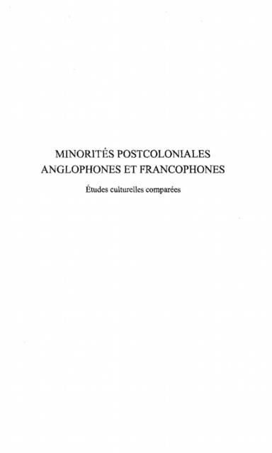Produktbild: Minorites postcoloniales anglophones et