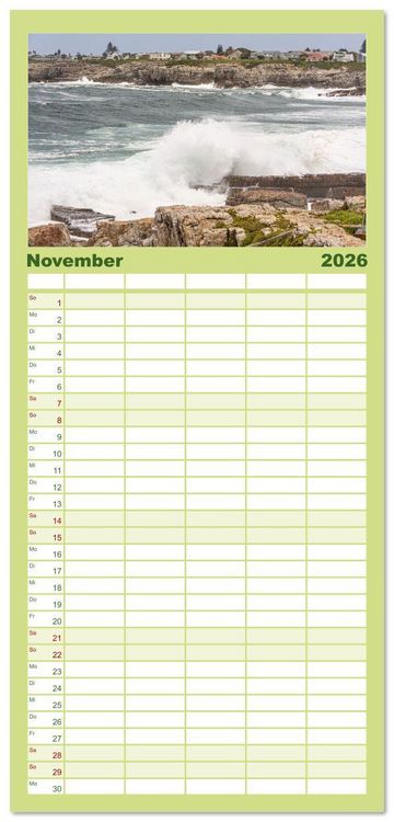 Produktbild: Familienplaner 2026 - S&uuml;dafrika - Landschaft voller Vielfalt und Sch&ouml;nheit mit 5 Spalten (Wandkalender, 21 x 45 cm) CALVENDO