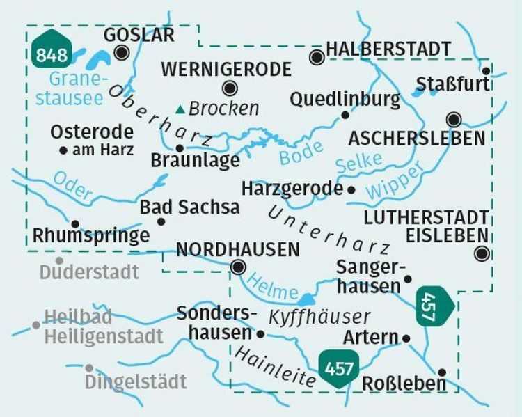Produktbild: KOMPASS Wanderkarten-Set 450 Harz (2 Karten) 1:50.000