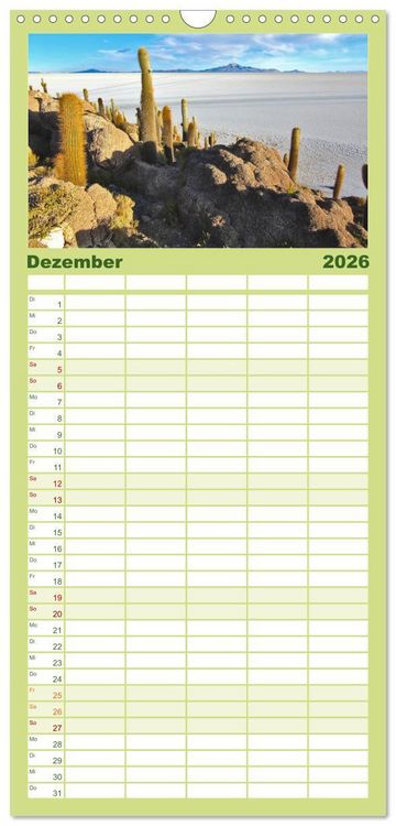 Produktbild: Familienplaner 2026 - S&uuml;damerika - Vom Reich der Inka bis nach Patagonien mit 5 Spalten (Wandkalender, 21 x 45 cm) CALVENDO