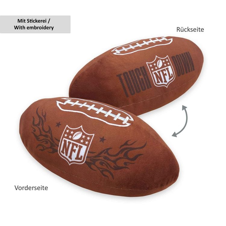 Produktbild: NFL 5441606093 - Football Kissen, ca. 36 cm / &Oslash;16,5cm, 100% Polyester