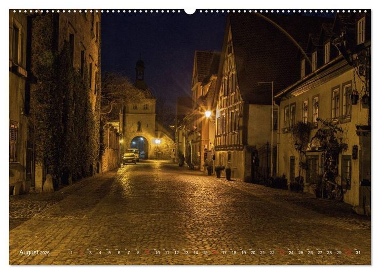 Produktbild: Unterfranken bei Nacht (hochwertiger Premium Wandkalender 2026 DIN A2 quer), Kunstdruck in Hochglanz