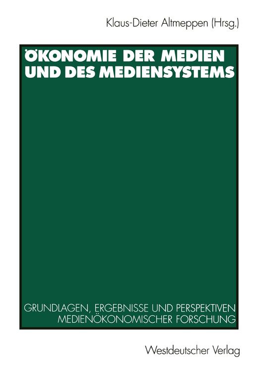Produktbild: &Ouml;konomie der Medien und des Mediensystems