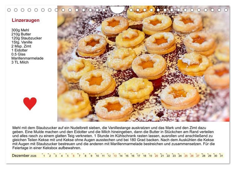Produktbild: Delikates &Ouml;sterreich. K&uuml;chenkalender mit den klassischen S&uuml;&szlig;speisen (Wandkalender 2026 DIN A4 quer), CALVENDO Monatskalender