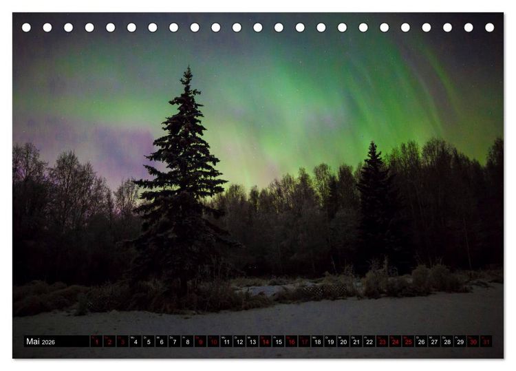 Produktbild: Aurora in Alaska (Tischkalender 2026 DIN A5 quer), CALVENDO Monatskalender