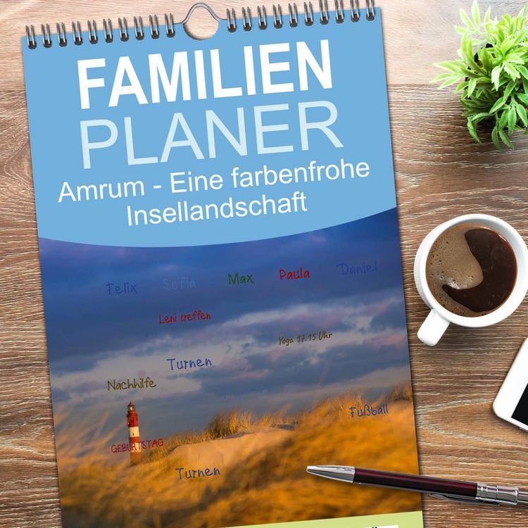 Produktbild: Familienplaner 2026 - Amrum - Eine farbenfrohe Insellandschaft mit 5 Spalten (Wandkalender, 21 x 45 cm) CALVENDO