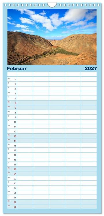 Produktbild: Familienplaner 2027 - Fuerteventura mit 5 Spalten (Wandkalender, 21 x 45 cm) CALVENDO