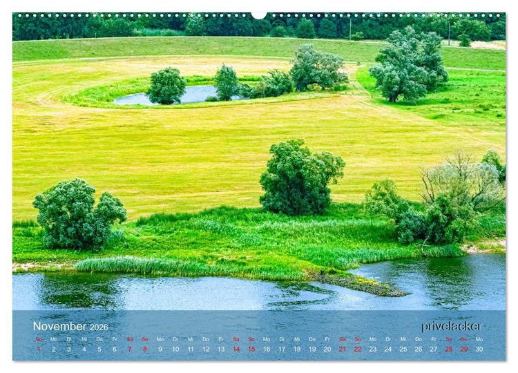 Produktbild: der elbestrom landschaft (Wandkalender 2026 DIN A2 quer), CALVENDO Monatskalender