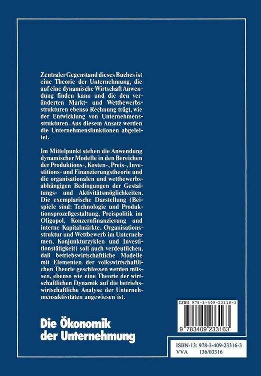 Produktbild: Die &Ouml;konomik der Unternehmung