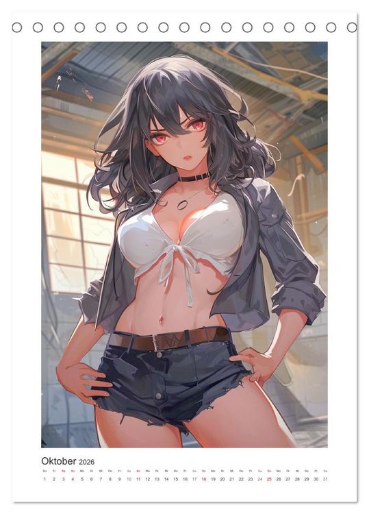 Produktbild: Manga-Girls. Coole Comics mit Ausstrahlungskraft (Tischkalender 2026 DIN A5 hoch), CALVENDO Monatskalender