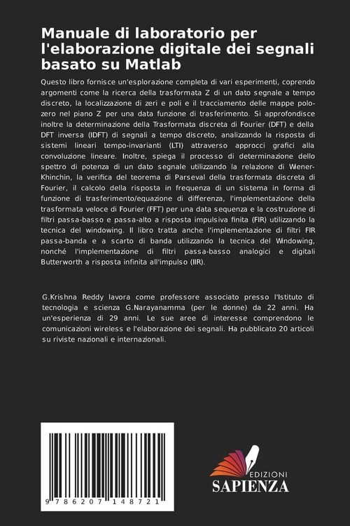 Produktbild: Manuale di laboratorio per l'elaborazione digitale dei segnali basato su Matlab