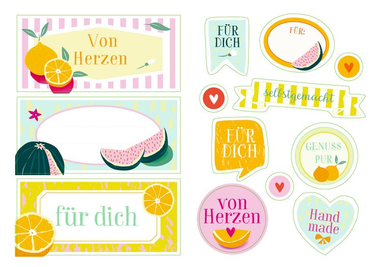 Produktbild: Deko-Sticker - Orangen (K&uuml;chenpapeterie)