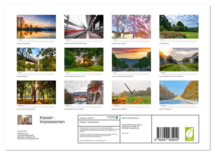 Produktbild: Kassel - Impressionen (Wandkalender 2026 DIN A4 quer), CALVENDO Monatskalender