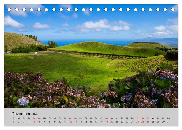 Produktbild: Azoren - S&atilde;o Miguel (Tischkalender 2026 DIN A5 quer), CALVENDO Monatskalender