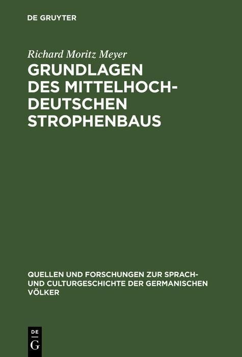 Produktbild: Grundlagen des mittelhochdeutschen Strophenbaus
