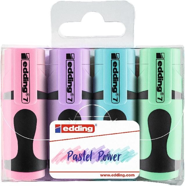 Produktbild: Edding Textmarker 7 Mini Pastel Power, 4er Set