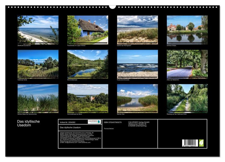 Produktbild: Das idyllische Usedom (Wandkalender 2026 DIN A2 quer), CALVENDO Monatskalender