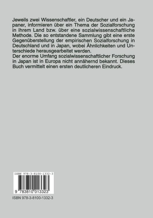 Produktbild: Quantitative Social Research in Germany and Japan