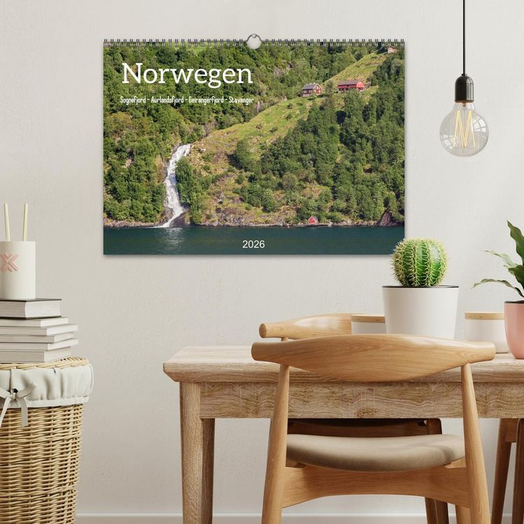 Produktbild: Norwegen. Sognefjord - Aurlandsfjord - Geirangerfjord - Stavanger (Wandkalender 2026 DIN A3 quer), CALVENDO Monatskalender