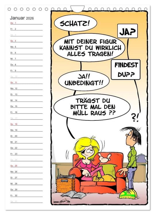 Produktbild: Trumix Cartoons - Autsch, das tut weh! (Wandkalender 2026 DIN A4 hoch), CALVENDO Monatskalender
