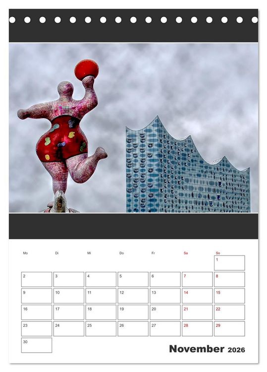 Produktbild: Spitze! Elbphilharmonie Hamburg 2026 (Tischkalender 2026 DIN A5 hoch), CALVENDO Monatskalender