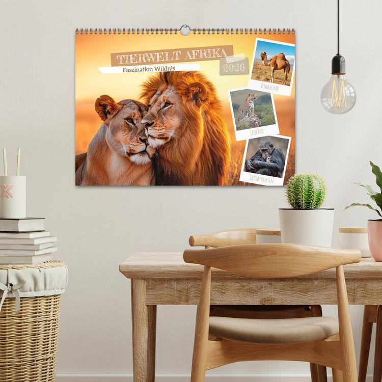 Produktbild: TIERWELT AFRIKA Faszination Wildnis (Wandkalender 2026 DIN A3 quer), CALVENDO Monatskalender