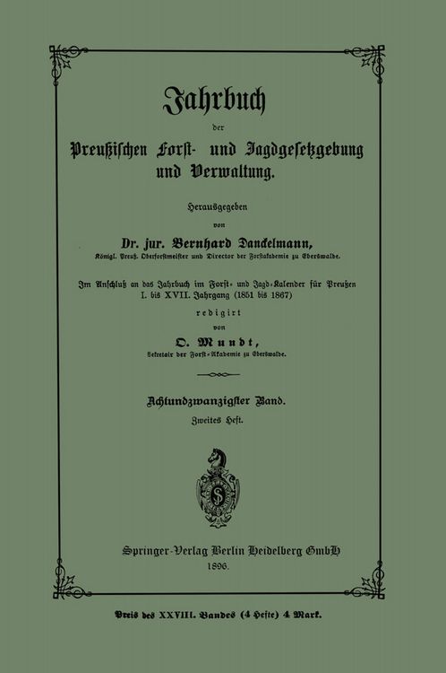 Produktbild: Jahrbuch der Preutzischen Forst- und Jagdgesetzgebung und Verwaltung