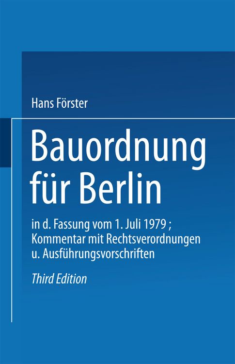 Produktbild: Bauordnung f&uuml;r Berlin in der Fassung vom 1. Juli 1979