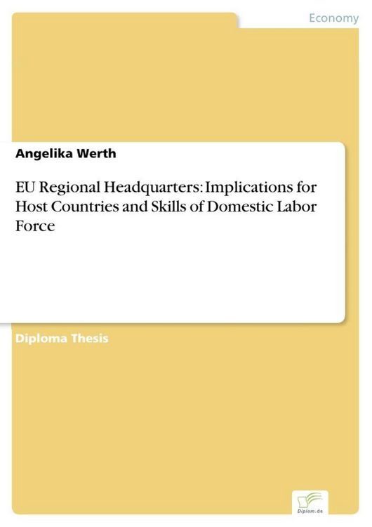 Produktbild: EU Regional Headquarters: Implications for Host Countries and Skills of Domestic Labor Force