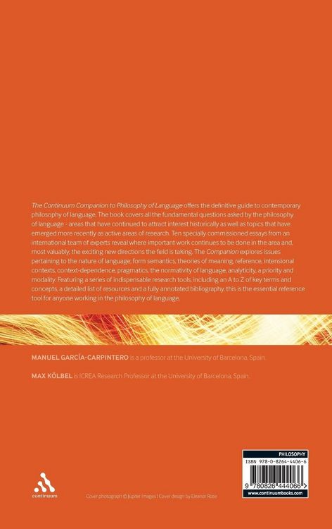 Produktbild: The Continuum Companion to the Philosophy of Language