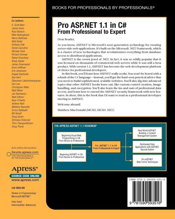 Produktbild: Pro ASP.NET 1.1 in C#