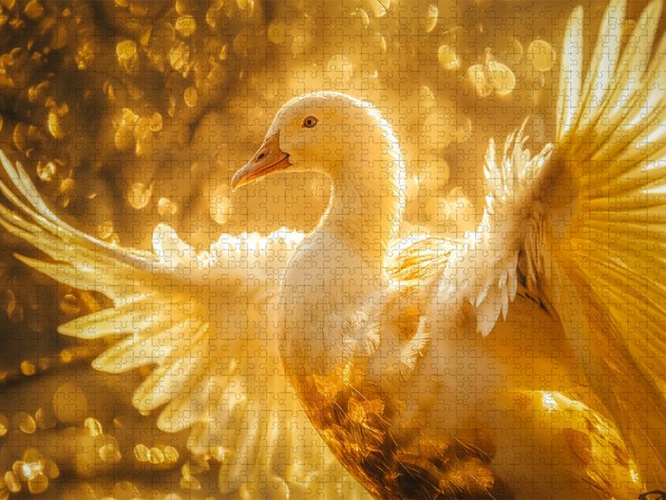 Produktbild: CALVENDO Puzzle Die goldene Gans | 1000 Teile Lege-Gr&ouml;&szlig;e 64x48cm Foto-Puzzle f&uuml;r gl&uuml;ckliche Stunden