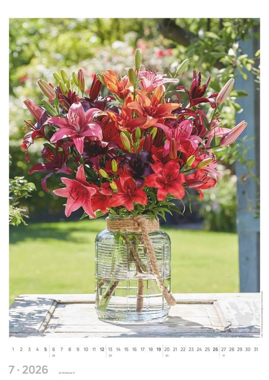 Produktbild: Blumen 2026 - Bildkalender A3 (29,7x42 cm) - Flowers - mit Feiertagen (DE/AT/CH) - Wandkalender - Blumenkalender