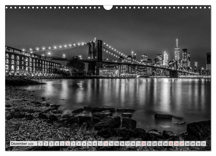 Produktbild: BROOKLYN BRIDGE Das Wahrzeichen von New York City (Wandkalender 2026 DIN A3 quer), CALVENDO Monatskalender