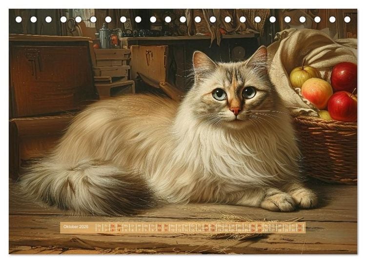 Produktbild: Nostalgische Samtpfoten (Tischkalender 2026 DIN A5 quer), CALVENDO Monatskalender