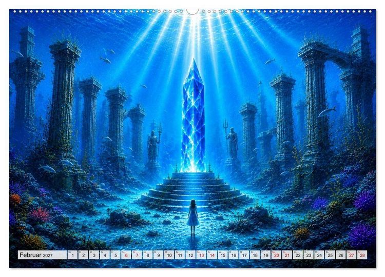 Produktbild: Versunkene Welten &ndash; Mystische Tiefen zwischen Traum und Ewigkeit (hochwertiger Premium Wandkalender 2027 DIN A2 quer), Kunstdruck in Hochglanz