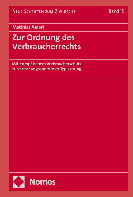 Produktbild: Zur Ordnung des Verbraucherrechts