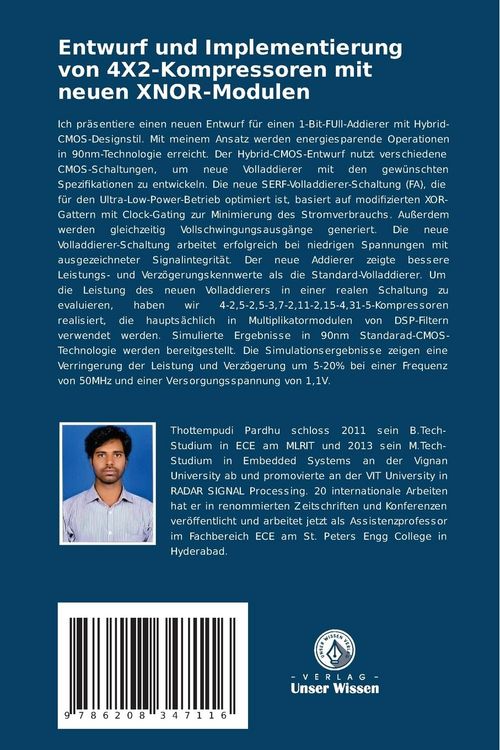 Produktbild: Entwurf und Implementierung von 4X2-Kompressoren mit neuen XNOR-Modulen